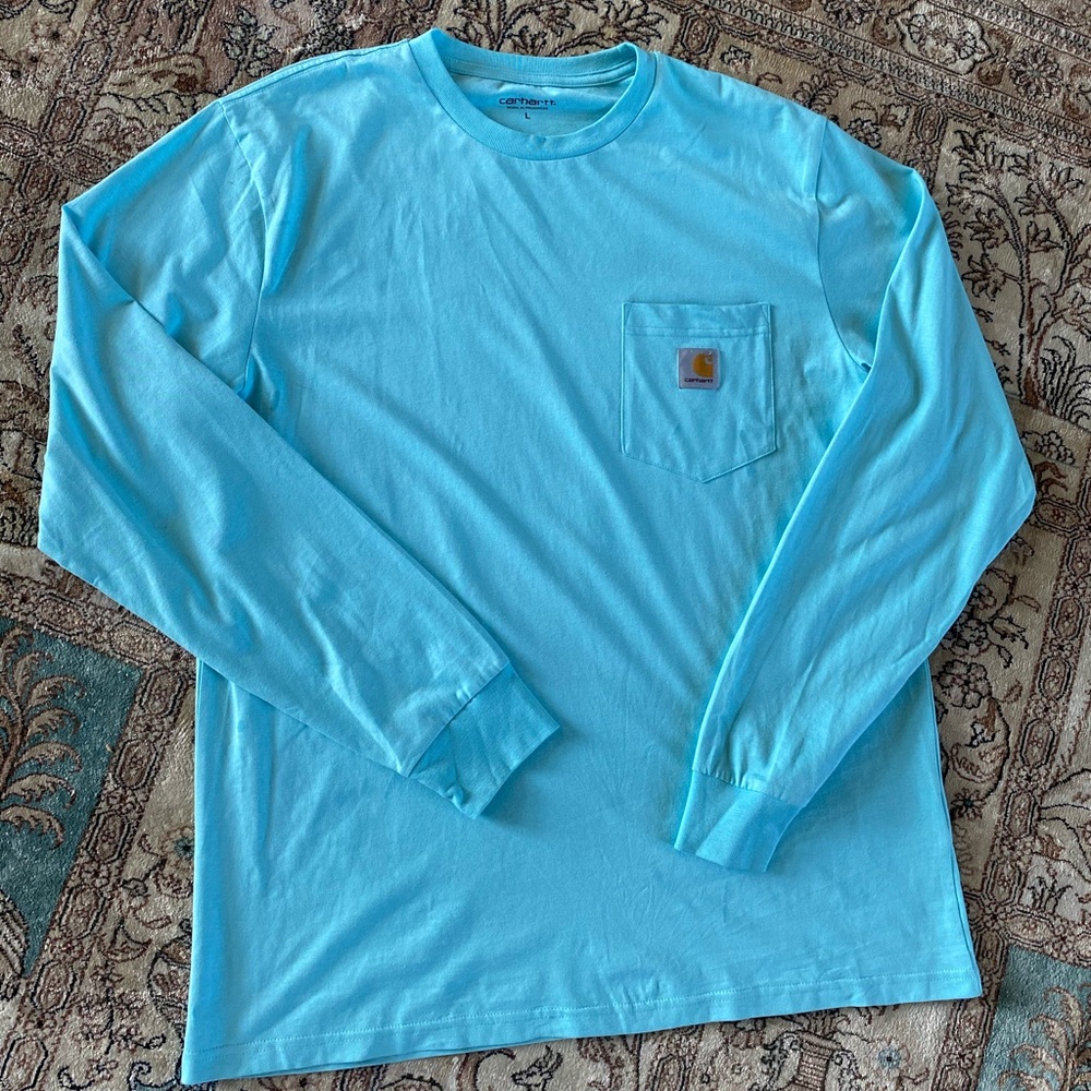 Carhartt WIP sz large long sleeve shirt blue